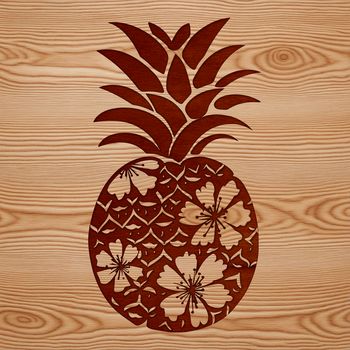 A simple vector representation of a pineapple, ideal for cutting machine stencils or digital designs.