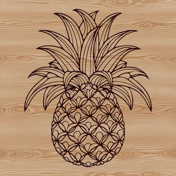 A detailed vector design of a pineapple, ideal for crafting and DIY projects.
