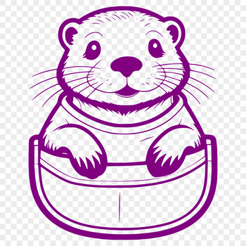 Illustration of a river otter in vector format, suitable for use in graphics design projects.