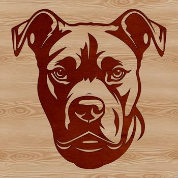 Illustration of a Pitbull's head in vector format for graphic design and printing.