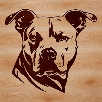 Vector illustration of a Pitbull's head, suitable for use in digital design and cutting machines.