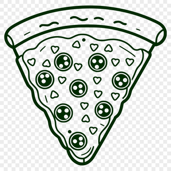 A digital illustration of a pizza, designed as vector art for flexible use in various formats.