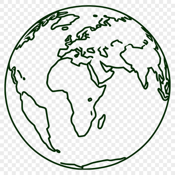 A digital illustration of our home planet, Earth, in a vector format.