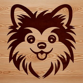 A cute illustration of a small Pomeranian dog's head with details suitable for vector design and cutting machines.