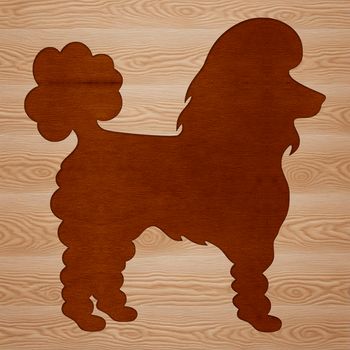 A stylized silhouette of a standing poodle, suitable for vector art designs.