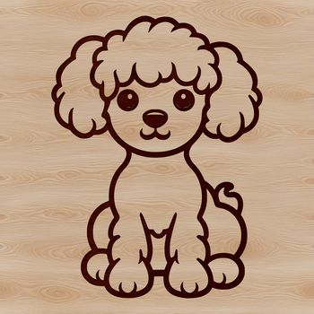 A simple line drawing of a sitting poodle, suitable for vector design and cutting machine projects.