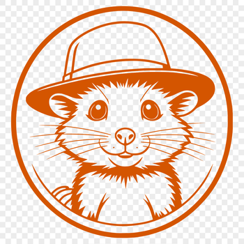 A cartoon possum wearing a hat in a whimsical illustration.