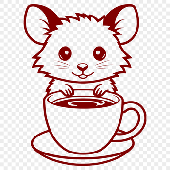 A detailed illustration of a possum, suitable for vector graphics design.