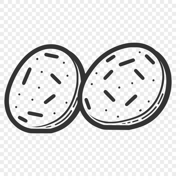 A digital illustration of a potato, suitable for vector graphics design.