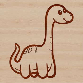 A prehistoric brachiosaurus baby dinosaur illustration in vector format.