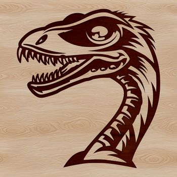A prehistoric dino's head rendered as a vector art illustration.