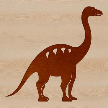 Illustration of a prehistoric brachiosaurus dinosaur in a vector format.