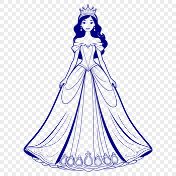 A digital illustration of a young female princess in a regal pose, designed as a vector graphic.