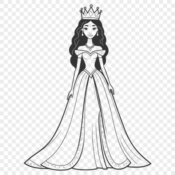 A digital illustration of a young princess character in a regal pose.