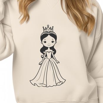 A young female princess in regal attire, ideal for vector design or clip art projects.