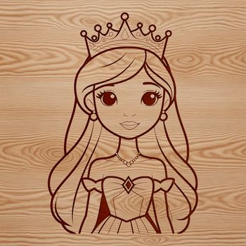 Female royalty character in a medieval-inspired setting, created as a vector graphic for digital design.