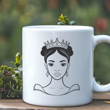 A vector illustration of a young female princess in a traditional gown.