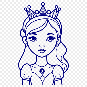 A royalty-free illustration of a young female princess in a traditional royal gown.
