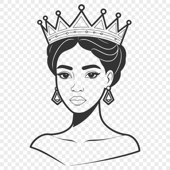 A female royal figure in medieval attire, suitable for vector art designs.