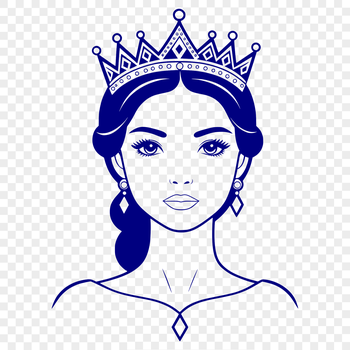 A cartoon female princess character in a traditional royal attire.