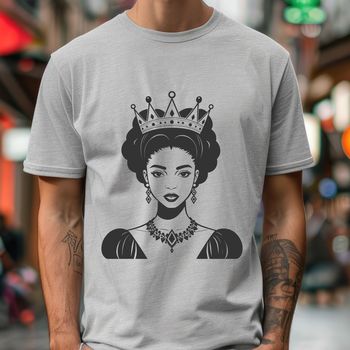 Female royalty character in vector format, suitable for various uses such as clip art, cutting machine designs.