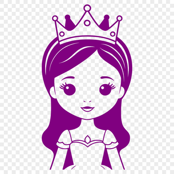 A young female princess with royal attire, depicted in a vector format.