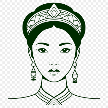 A young girl dressed as royalty, suitable for crafting and design projects.