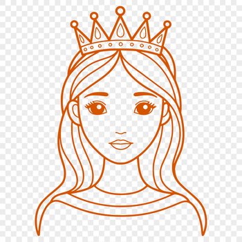 A young female character in royal attire, created as vector art.