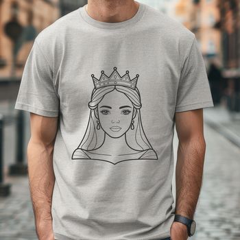 An SVG vector image design featuring a stylized woman in a royal gown.