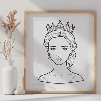 Female royalty character in digital vector format
