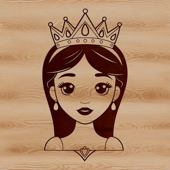 An illustration of a girl in royal attire, created as an SVG file for cutting and crafting purposes.