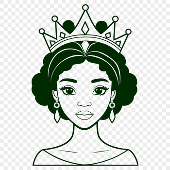 An elegant vector design of a girl dressed as a princess, suitable for various applications and uses.