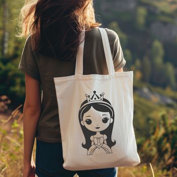 Female royalty character illustration in vector format.