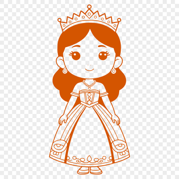 A vector graphic design featuring a portrait of a girl dressed as royalty.