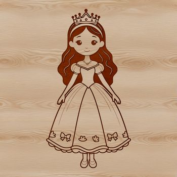A young female princess character created in vector format.