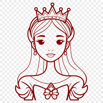 A digital illustration of a young female princess in a medieval-inspired setting.