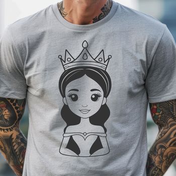 A digital illustration of a young female princess in a traditional royal attire.