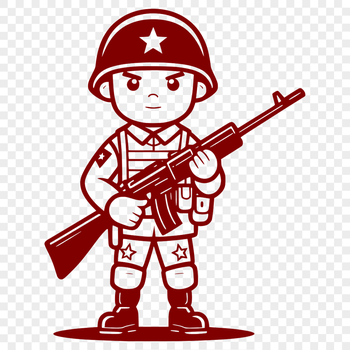 SVG illustration of a man in military uniform