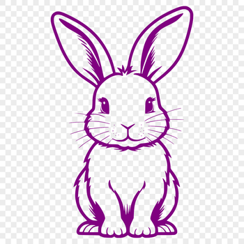 A sitting rabbit illustration in vector format.
