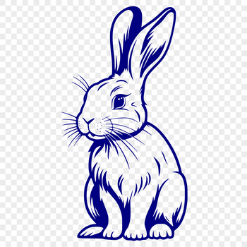 An SVG design featuring a cute, sitting rabbit silhouette with clean lines.