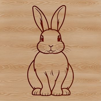 A cartoon rabbit sitting on its hind legs, depicted in a simple vector style suitable for digital design and crafting.