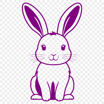 An SVG graphic featuring a seated rabbit in a simple design format suitable for digital use.