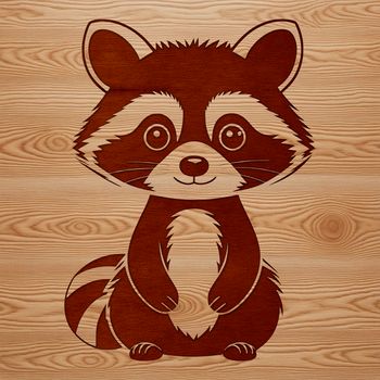 A hand-drawn illustration of a raccoon in a vector format.