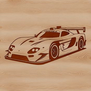 Vector illustration of a sleek racing car with streamlined design