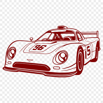 Racing car illustration in vector format.