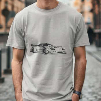 A high-speed racing car with bold lines and vibrant colors, ideal for vector designs.