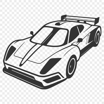 A sleek racing car design suitable for cutting machines like Cricut or laser cutters.