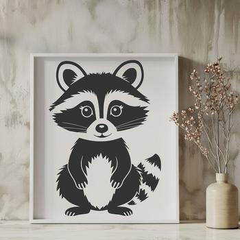 Racoon illustration in vector format, suitable for digital design and crafting.