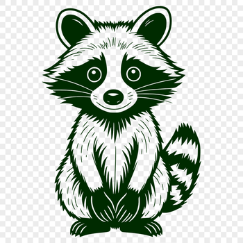 High-quality racoon graphics designed as scalable clip art for digital use.