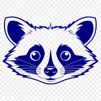 A vector illustration of a raccoon with a simple design, ideal for digital cutting machines or laser cutters.